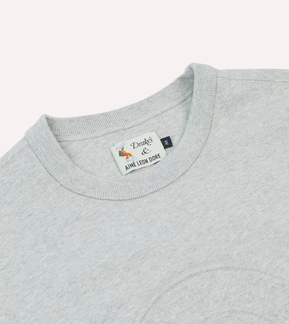 Drake's ALD / Grey Embossed Crewneck Sweatshirt Online