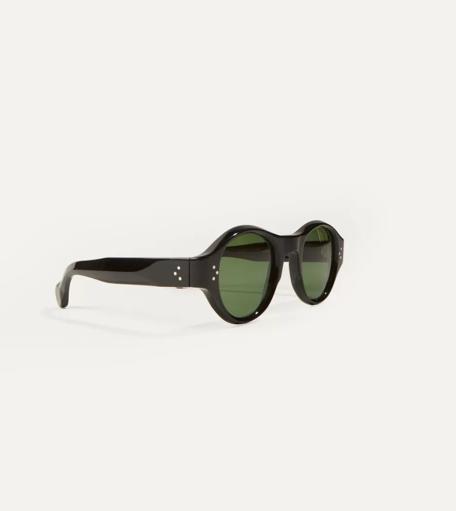 Drake's Black Acetate Jules Sunglasses Clearance