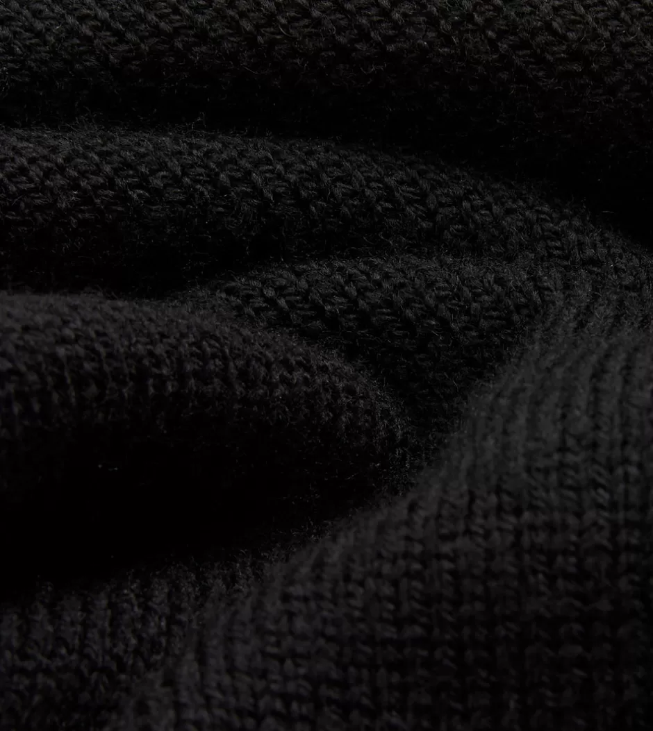 Drake's Merino Wool Knitted Polo Black Fashion