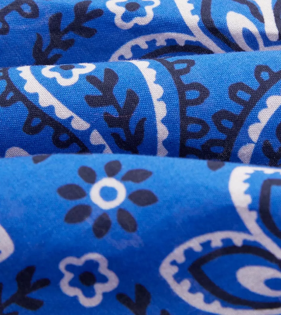 Drake's Paisley Print Cotton Bandana Blue Cheap