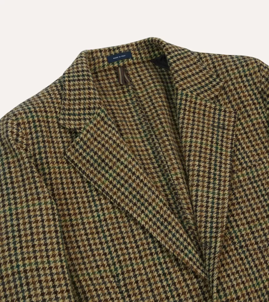 Drake's Brown And Green Check Tweed Games Blazer Mk. VII Store