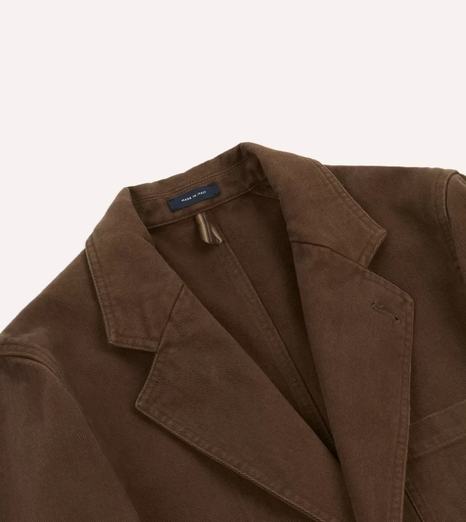 Drake's Heavy Cotton Twill Games Blazer Mk. I Brown Shop