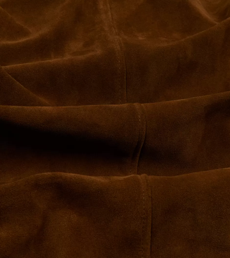 Drake's Brown Suede Car Coat With Blanket Lining Sale