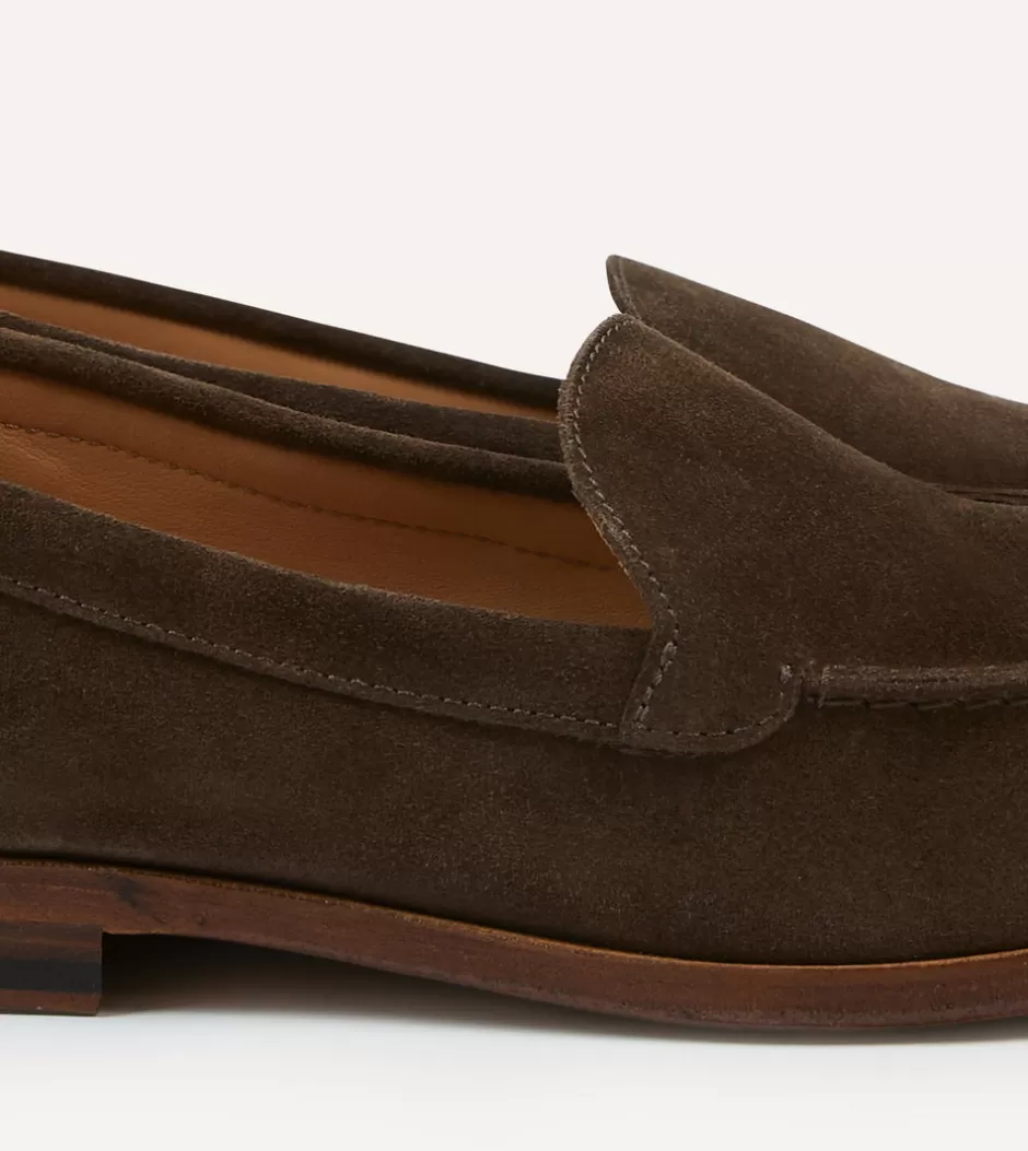 Drake's Suede Henri Belgian Loafer Brown Online