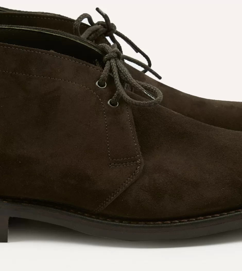 Drake's Suede Murphy Goodyear Welted Chukka Boot Brown Store