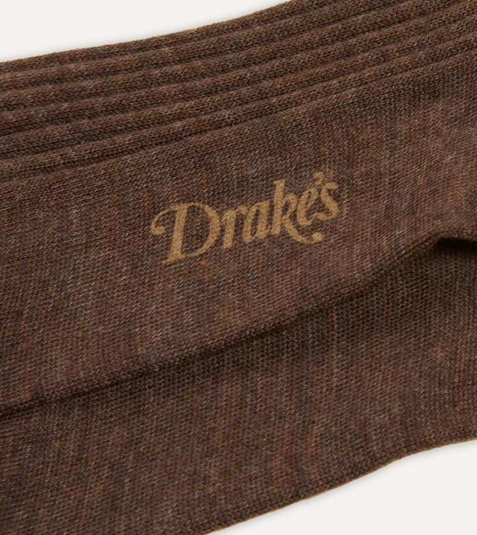 Drake's Wool Over-the-Calf Socks Brown Store