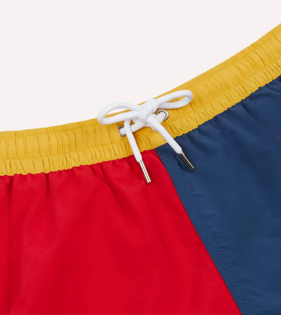 Drake's Colour Block Nylon Drawstring Swim Shorts Shop