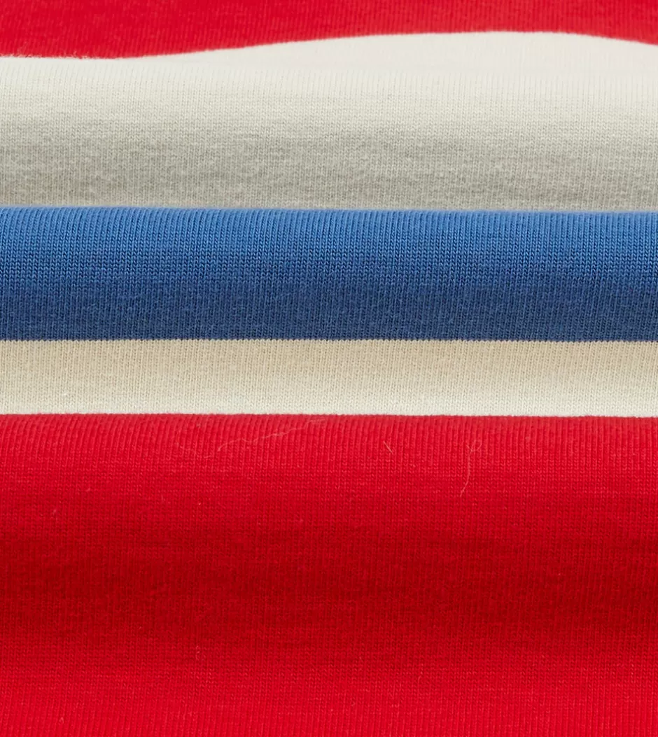 Drake's Cream, Red And Blue Stripe Cotton Rugby Shirt Hot