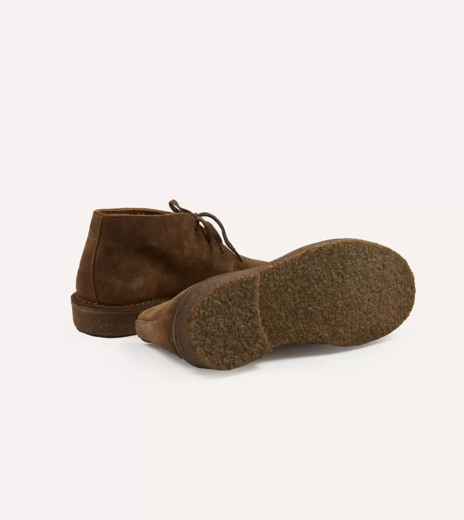 Drake's Crosby Moc-Toe Chukka Boot Suede Tobacco Online