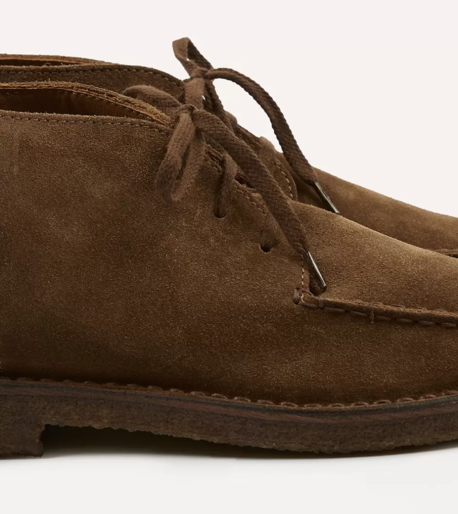 Drake's Crosby Moc-Toe Chukka Boot Suede Tobacco Online