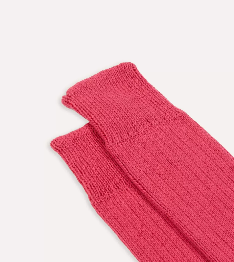 Drake's Cotton Sports Socks Dark pink Outlet