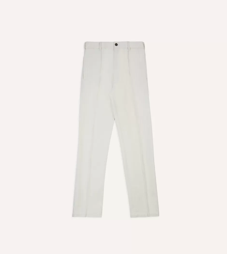 Drake's Ecru Denim Games Trousers Outlet