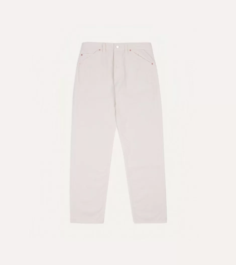 Drake's Japanese Selvedge Needlecord Five-Pocket Trousers Ecru Online