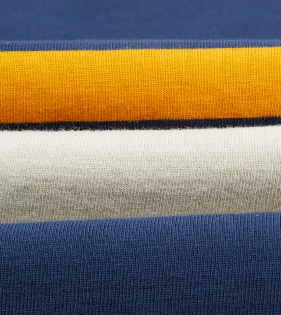 Drake's Ecru, Navy And Yellow Stripe Cotton Rugby Shirt Sale