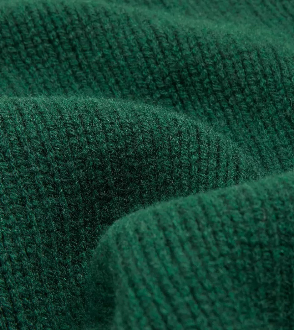 Drake's Lambswool Submariner Roll Neck Jumper Forest green Best Sale