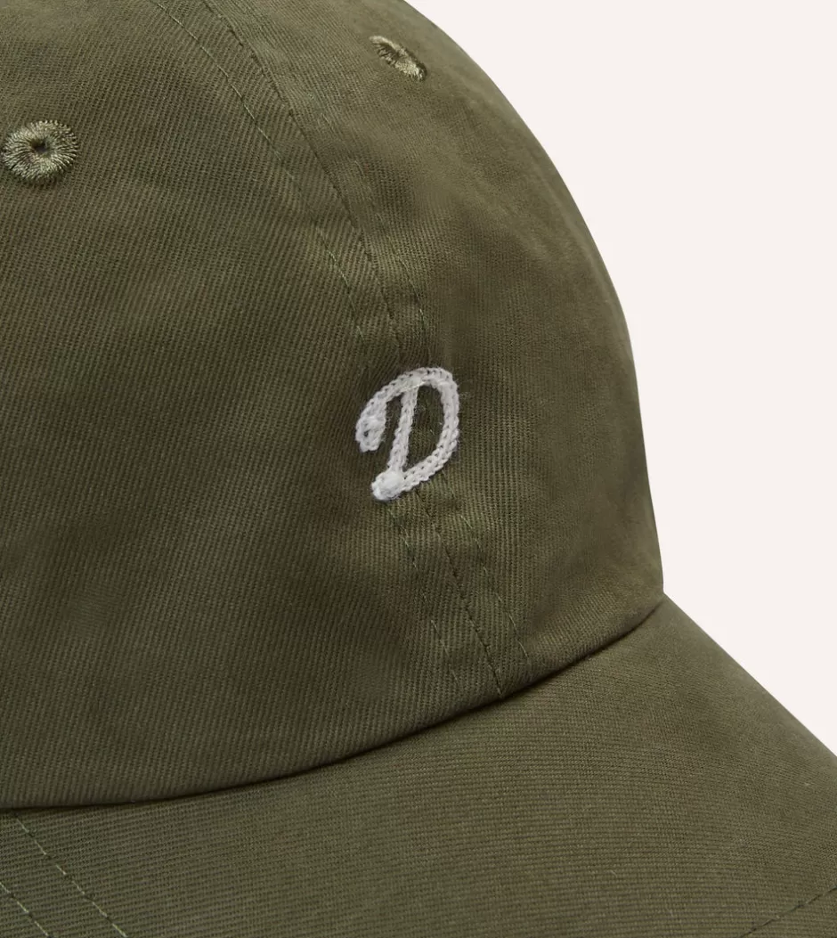 Drake's Chainstitch 'D' Cotton Twill Baseball Cap Green Sale