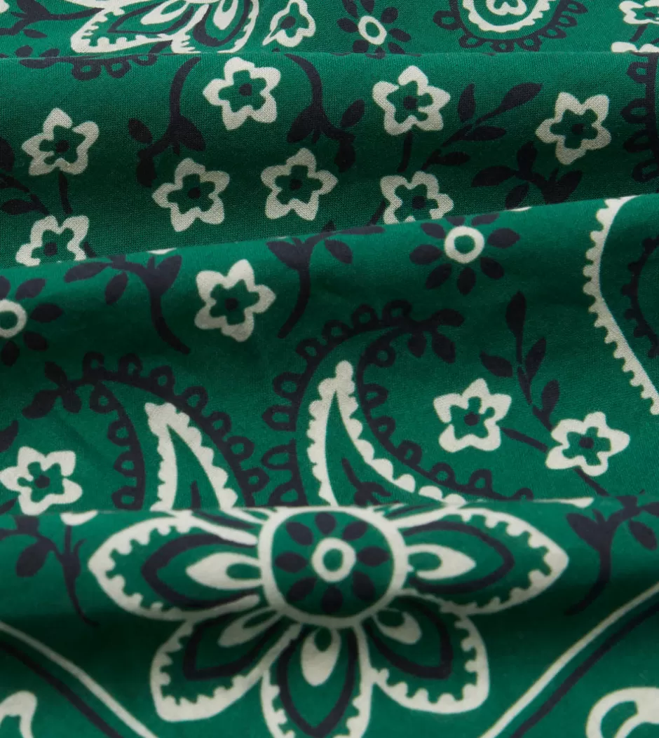 Drake's Paisley Print Cotton Bandana Green Outlet