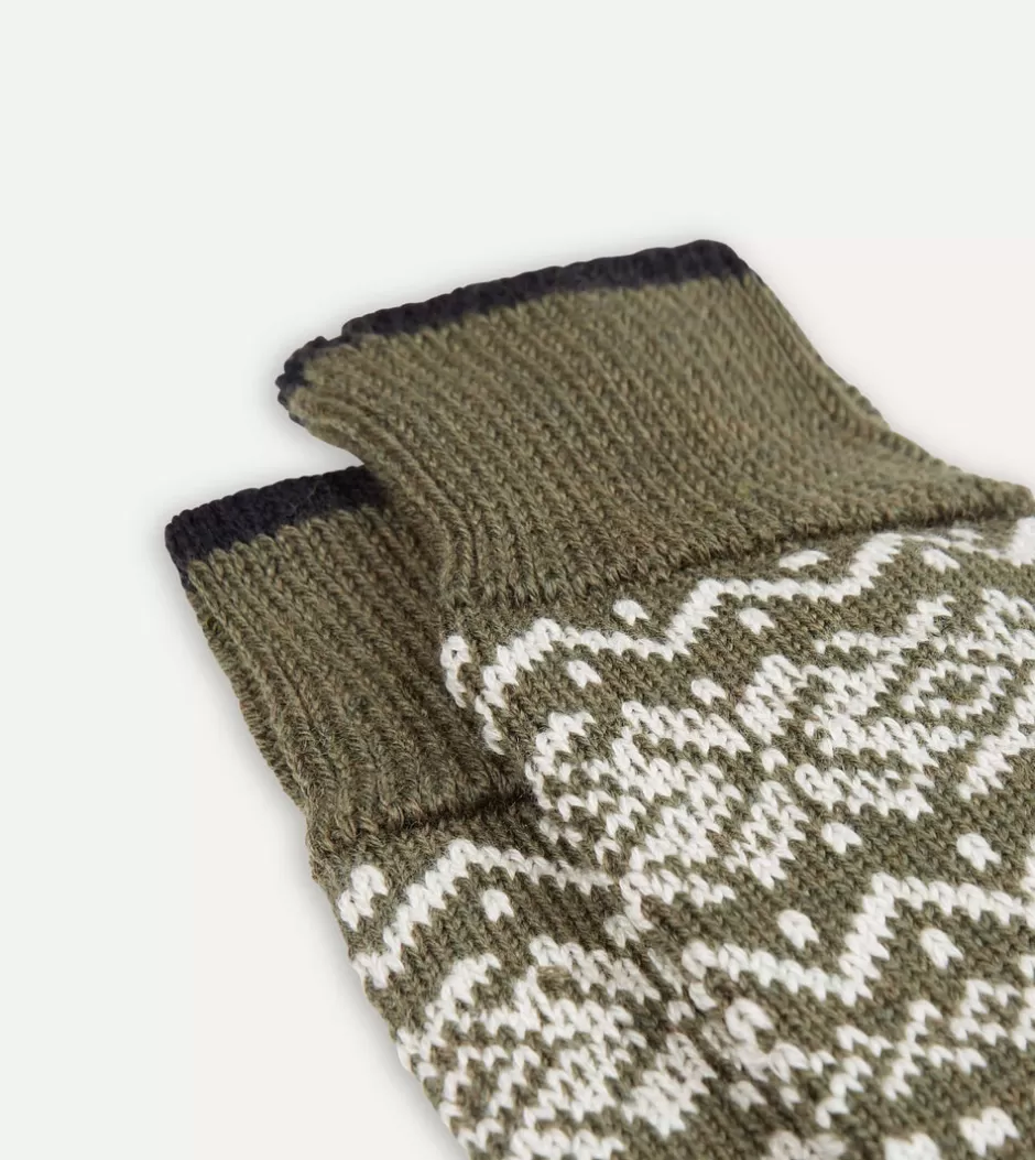 Drake's Grey Fair Isle Wool Cotton Socks Shop