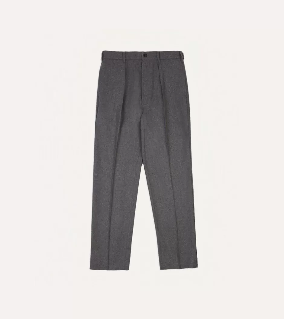 Drake's Grey Merino Wool Games Trouser Hot