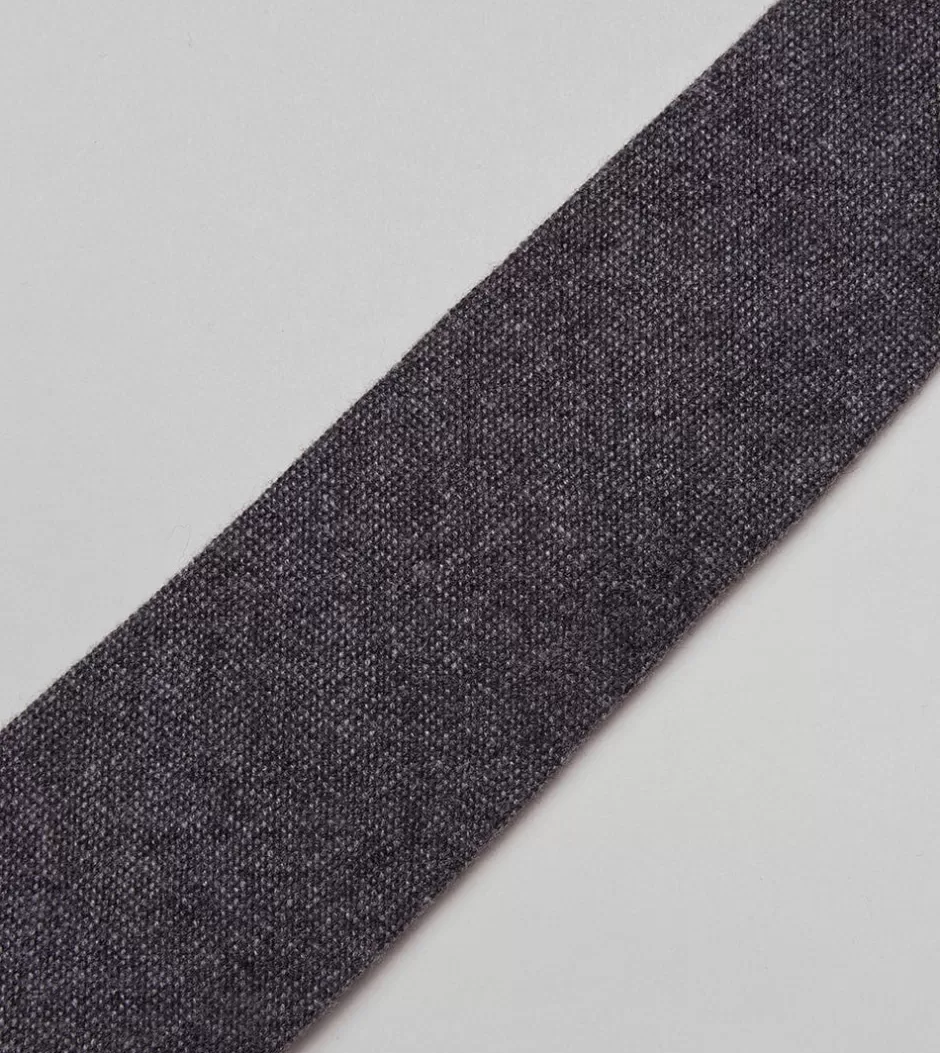 Drake's Grey Pure Cashmere Solid Tipped Tie Flash Sale