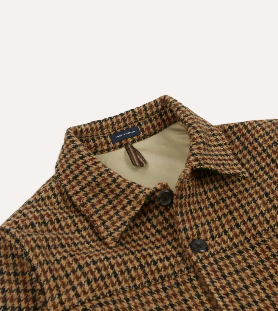 Drake's Houndstooth Check Harris Tweed Donkey Chore Jacket Best