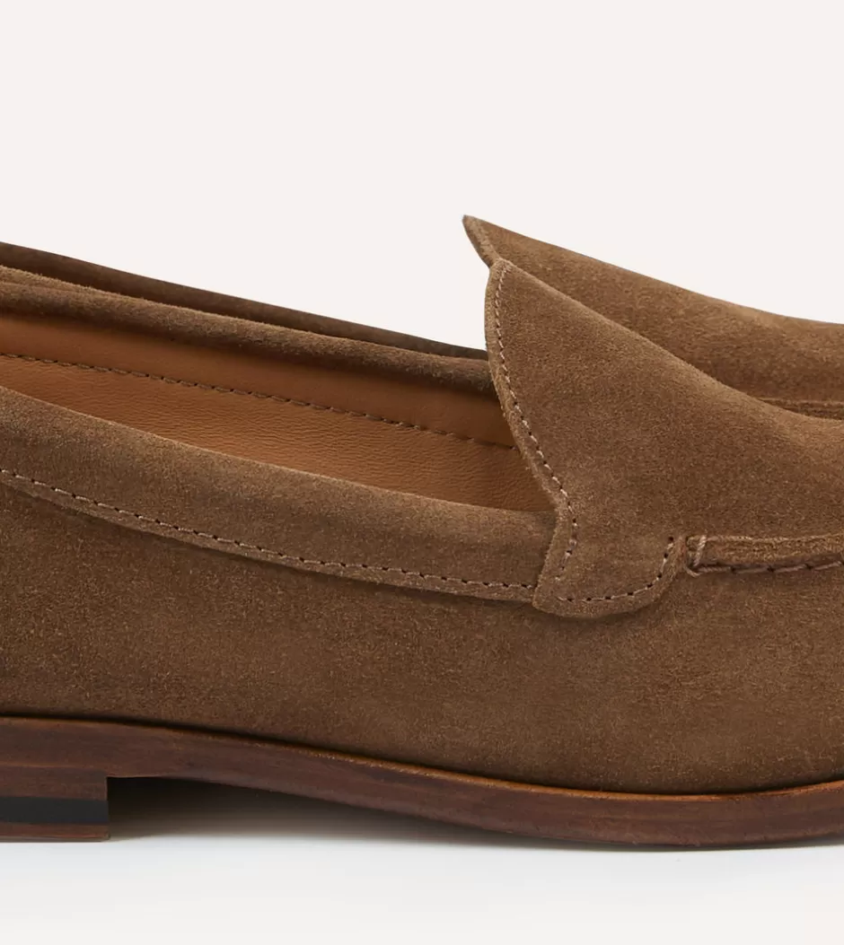 Drake's Suede Henri Belgian Loafer Light brown Best