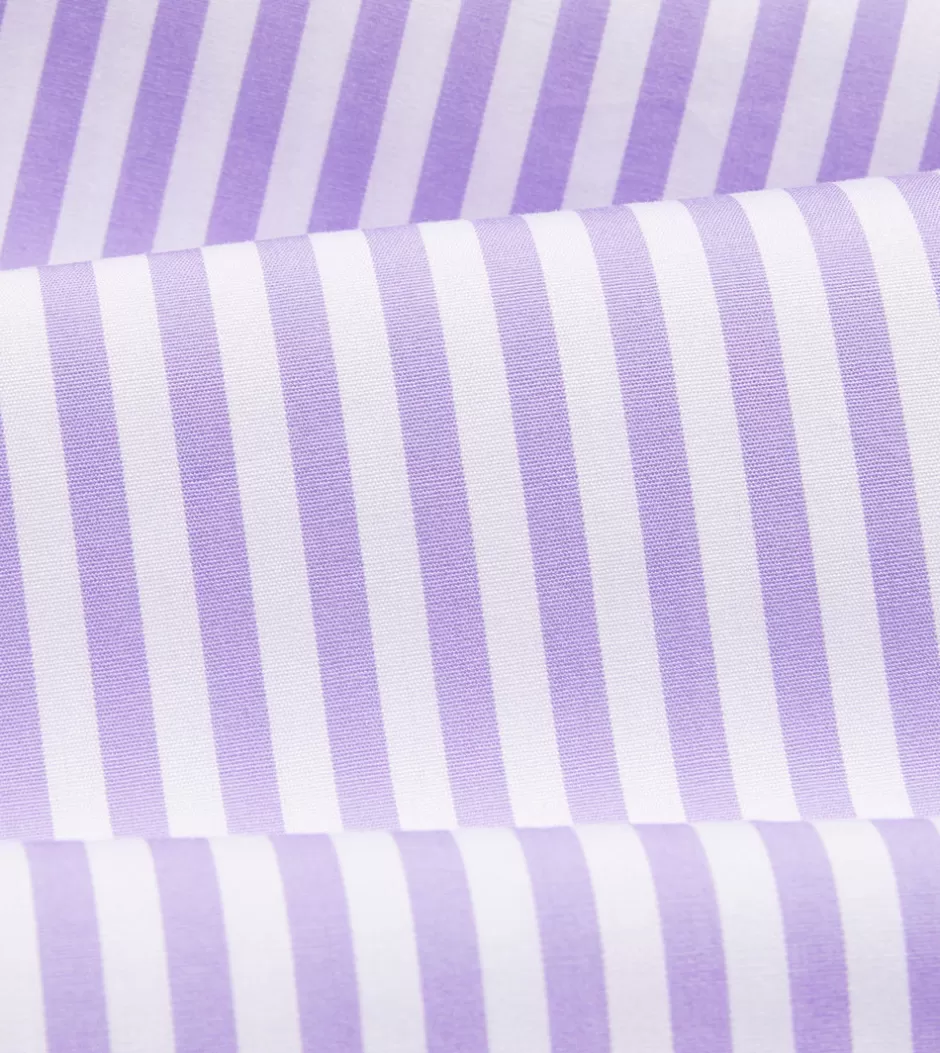 Drake's Bengal Stripe Cotton Poplin Button-Down Shirt Lilac Shop