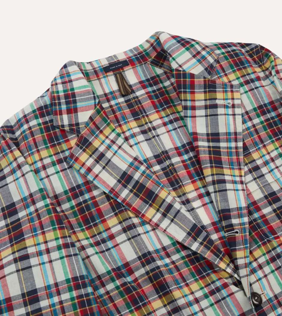 Drake's Madras Check Games Blazer Mk. IV Cheap