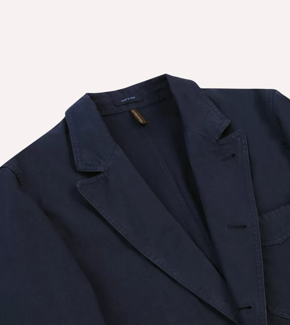 Drake's Navy Cotton Canvas Games Blazer Mk. II Store