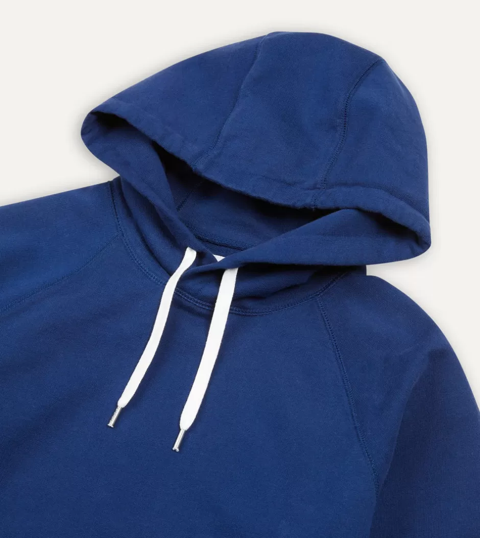 Drake's Navy Cotton Hooded Sweatshirt Cheap