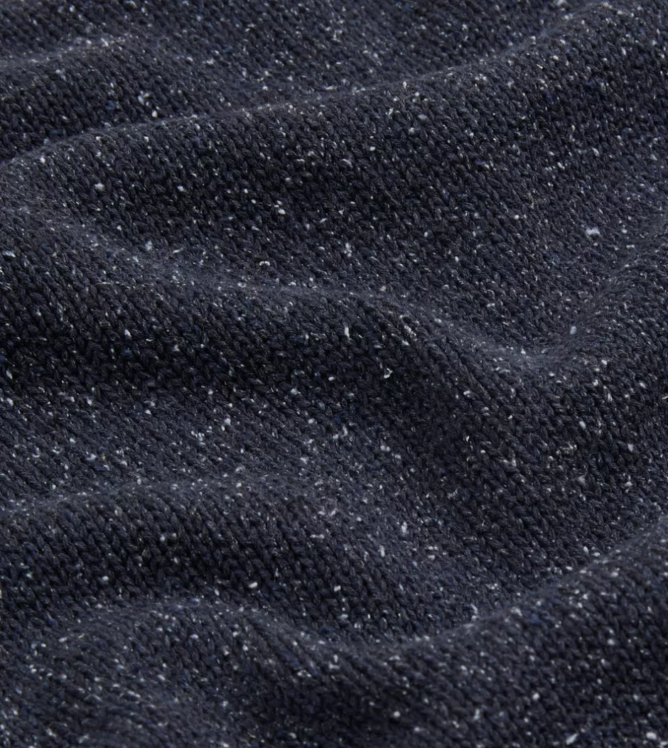 Drake's Flecked Silk Ribbed Integral Collar Jumper Navy Outlet