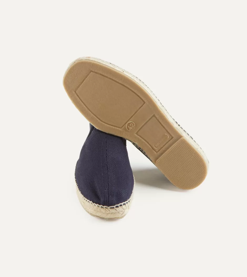 Drake's Herringbone Cotton Espadrilles Navy Best