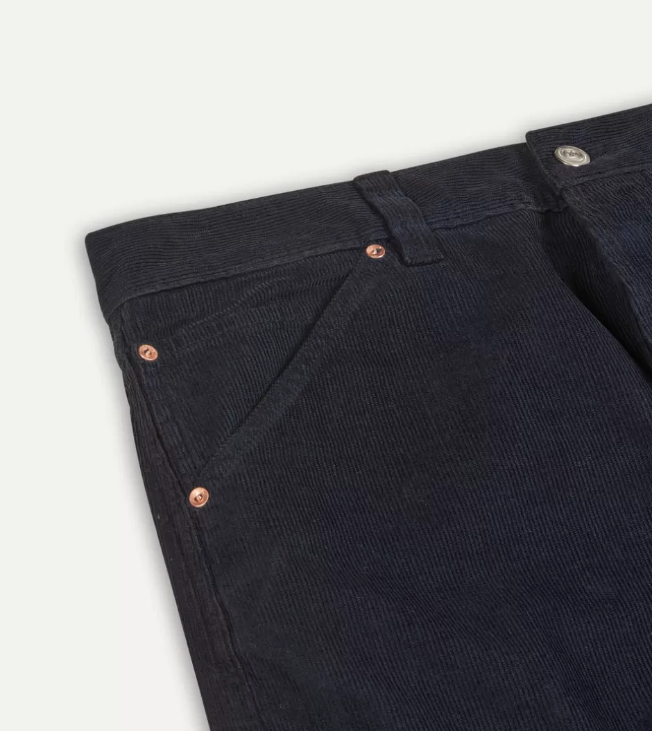 Drake's Japanese Selvedge Needlecord Five-Pocket Trousers Navy Store