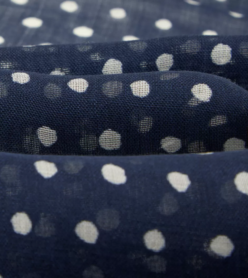 Drake's Navy Polka Dot Wool Scarf Cheap