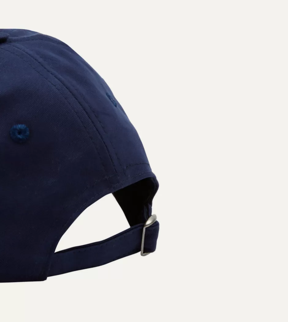 Drake's Soleil Cotton Twill Baseball Cap Navy Outlet