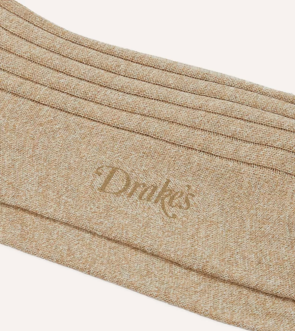 Drake's Cotton Mid-Calf Socks Oatmeal Best Sale