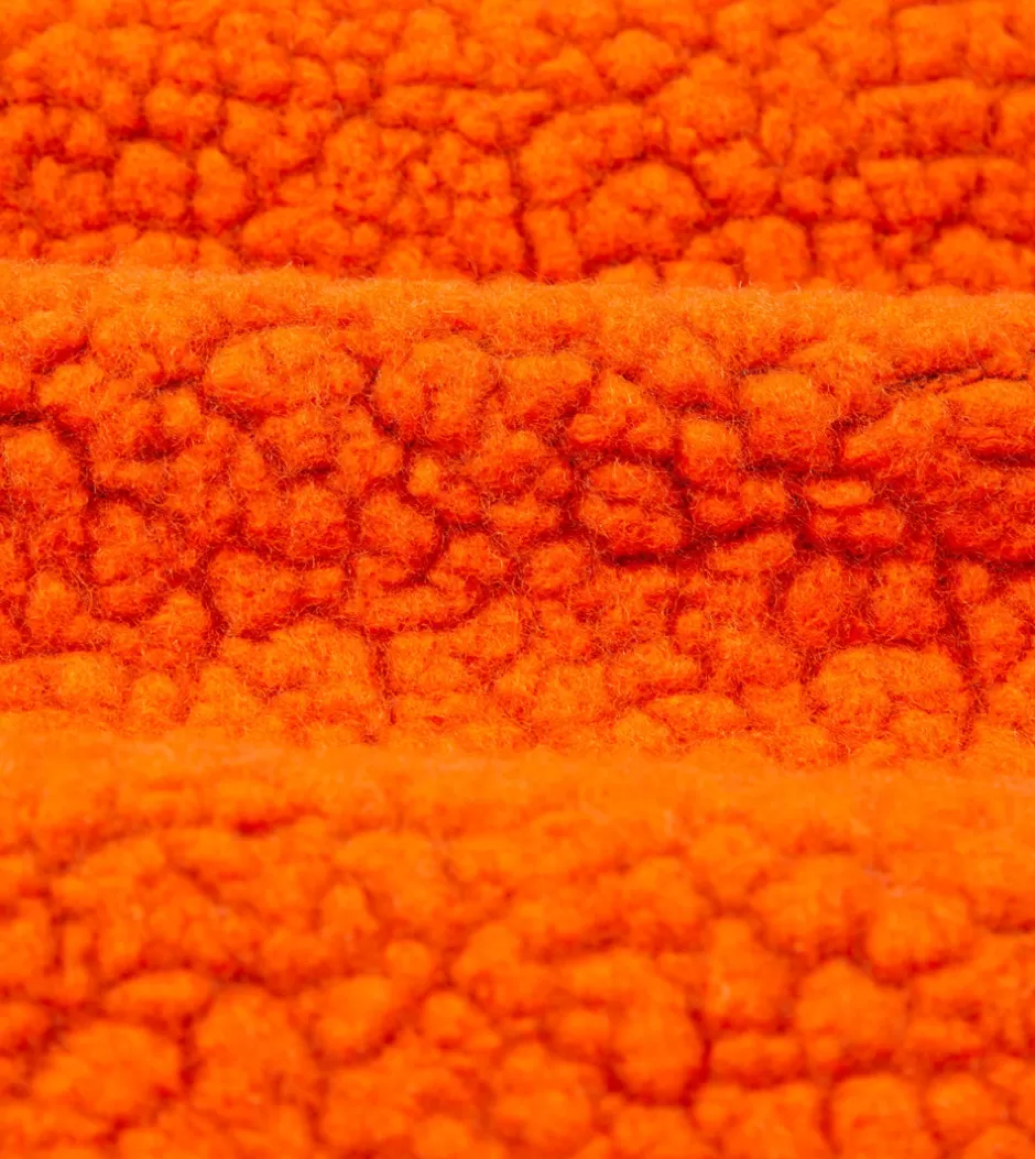 Drake's Boucle Wool Zip Fleece Jacket Orange Sale