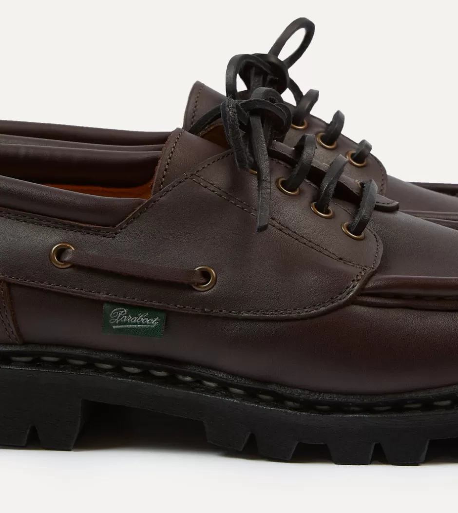 Drake's Paraboot Chimey Dark Brown Calf Leather Derby Shoe Hot