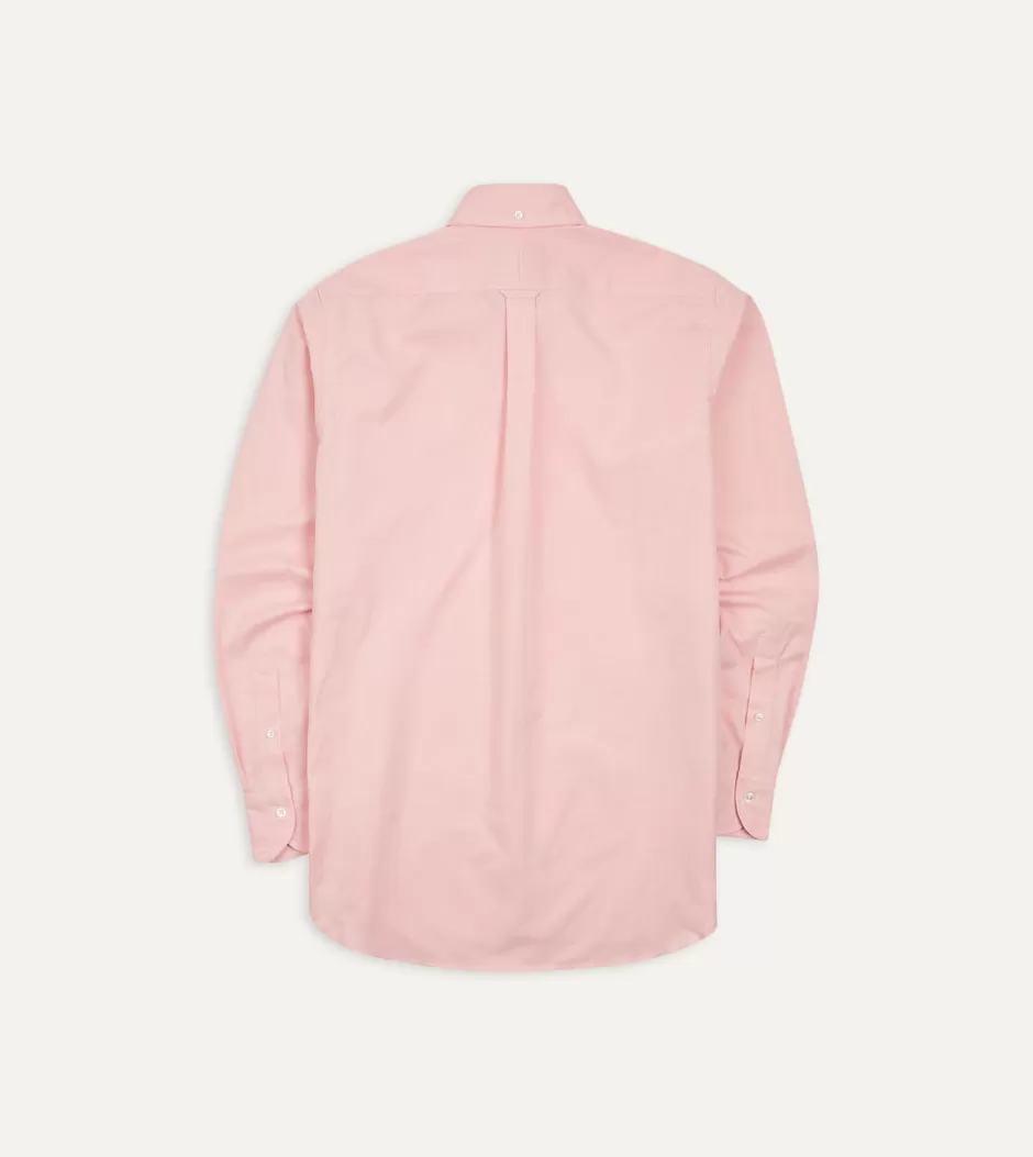 Drake's Pinpoint Oxford Cotton Cloth Button-Down Shirt Pink Store