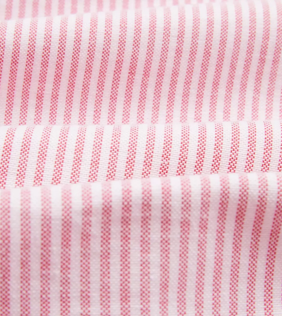 Drake's Ticking Stripe Cotton Oxford Cloth Button-Down Shirt Pink Sale