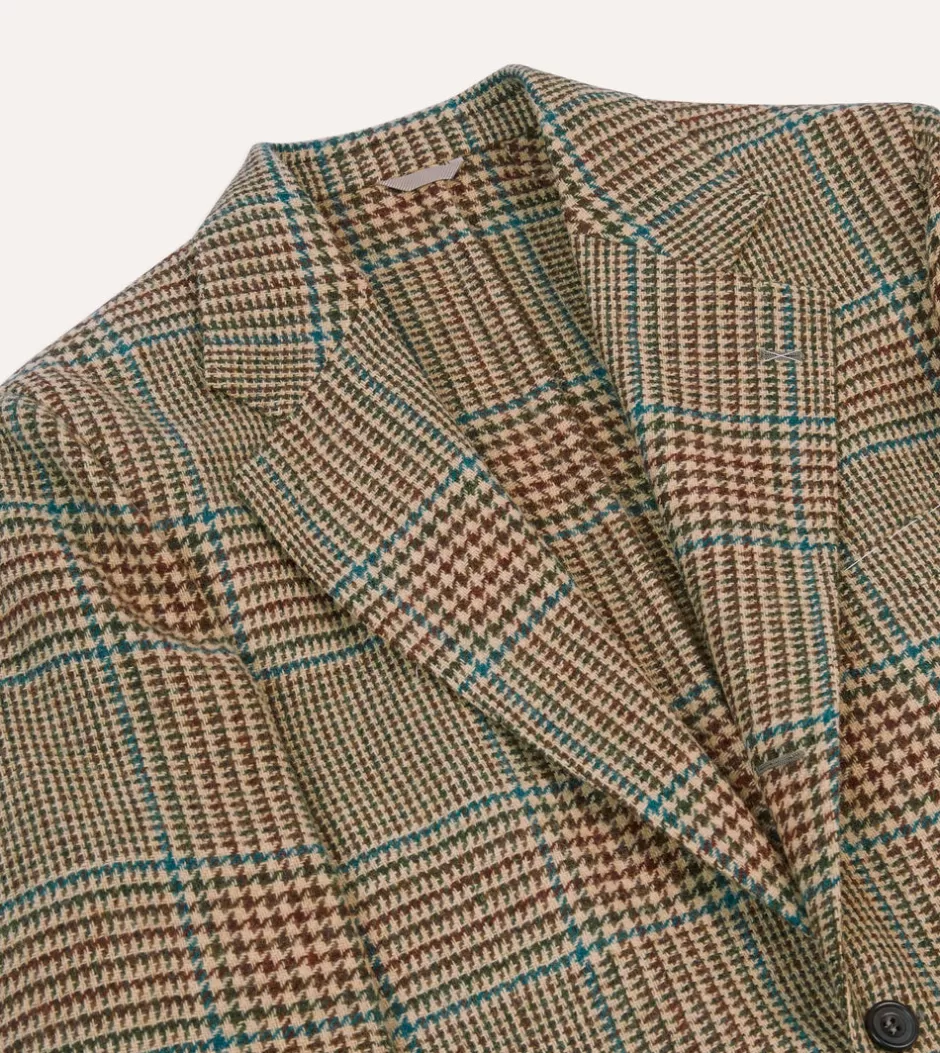 Drake's Prince Of Wales Check Tweed Blazer Shop