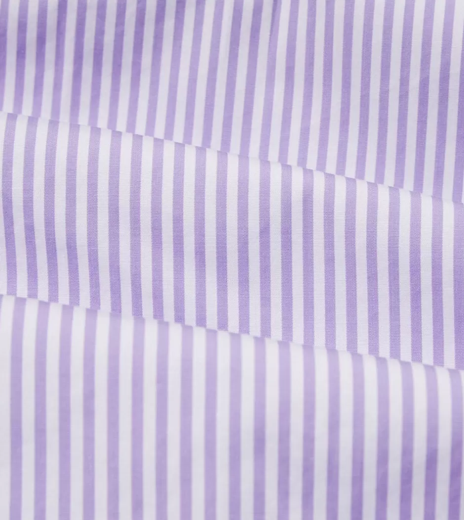 Drake's Bengal Stripe Cotton Poplin Button-Down Shirt Purple Clearance