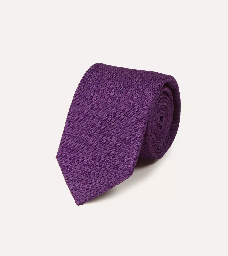 Drake's Purple Large Knot Grenadine Silk Tipped Tie Store