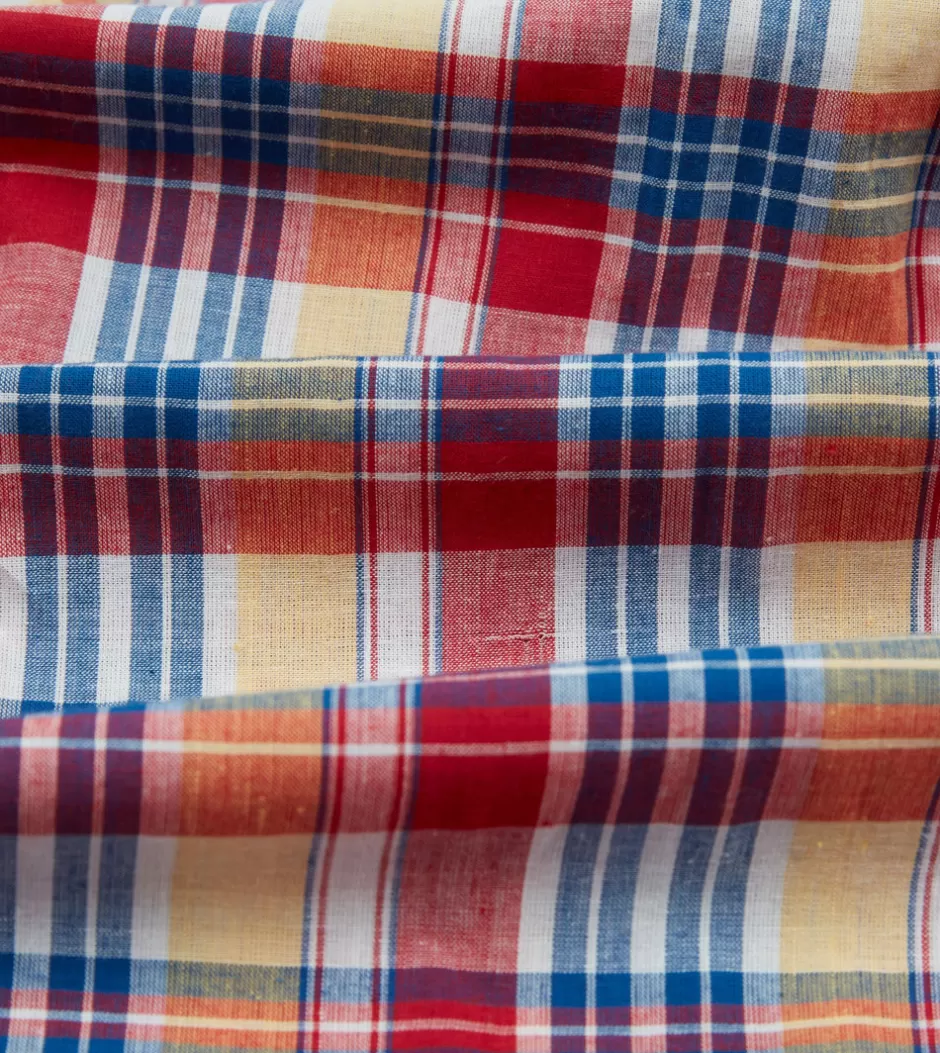 Drake's Red And Yellow Madras Check Cotton Button-Down Popover Shirt Hot