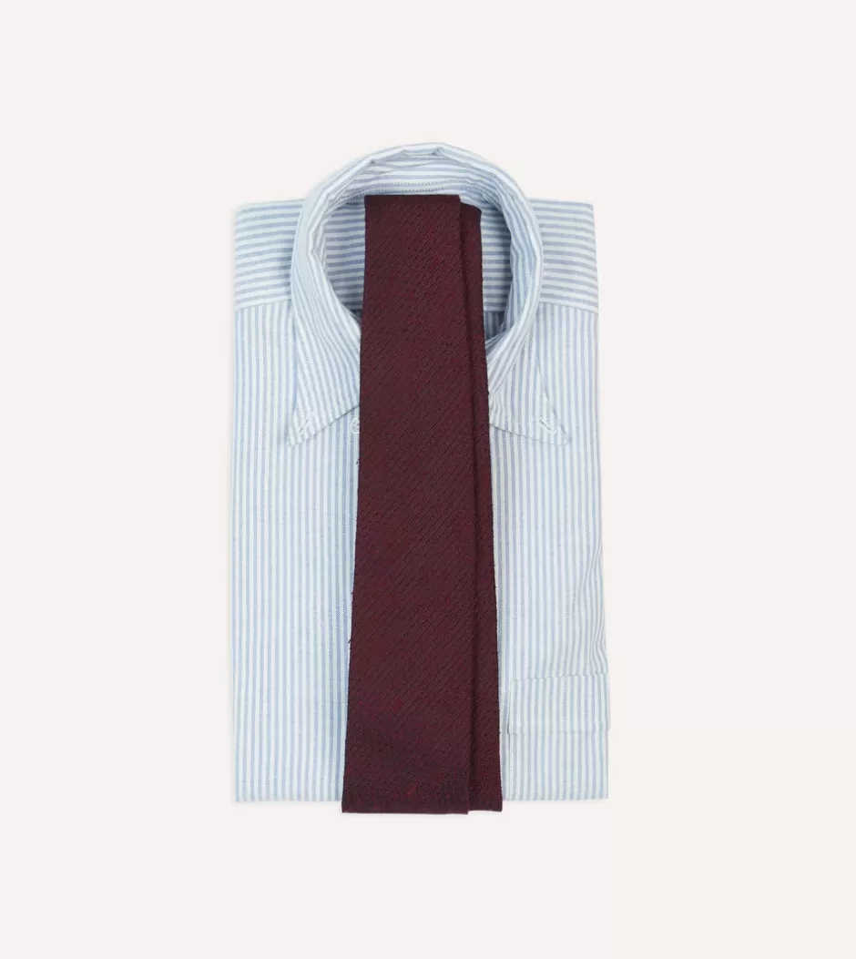 Drake's Red Shantung Silk Hand-Rolled Tie Store