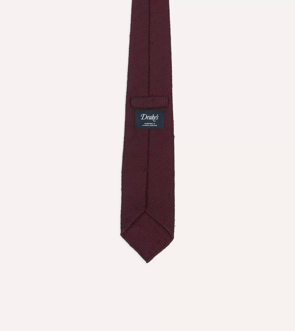 Drake's Red Shantung Silk Hand-Rolled Tie Store