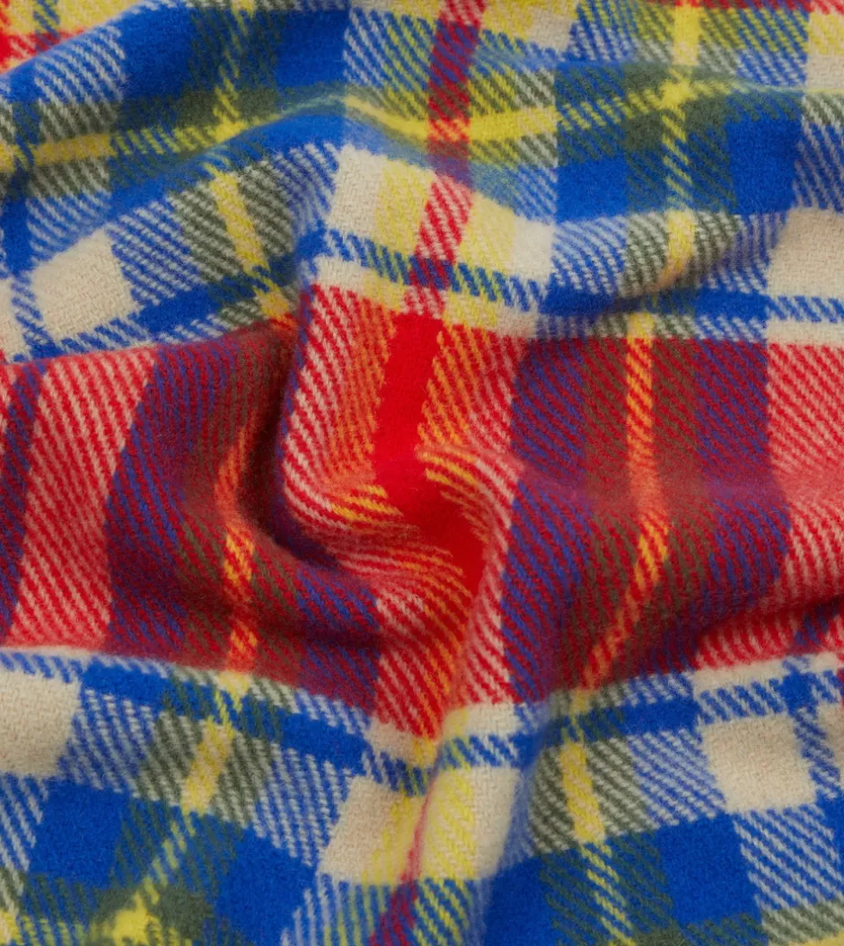 Drake's Red Tartan Check Wool Scarf Best Sale