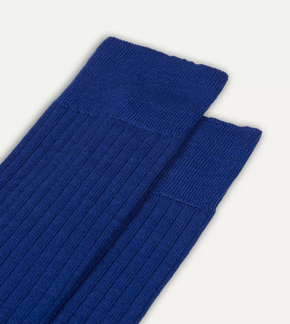 Drake's Wool Over-the-Calf Socks Royal blue Store