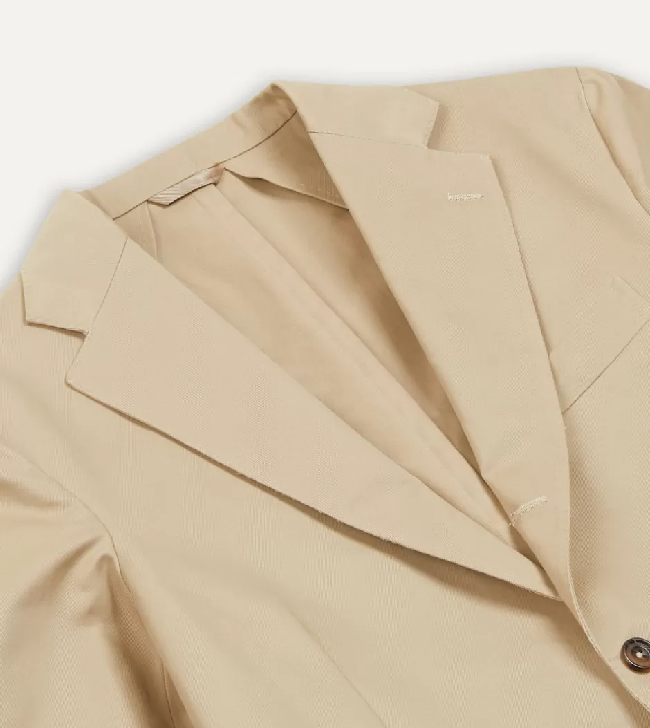 Drake's Cotton Drill Tailored Jacket Sand Shop