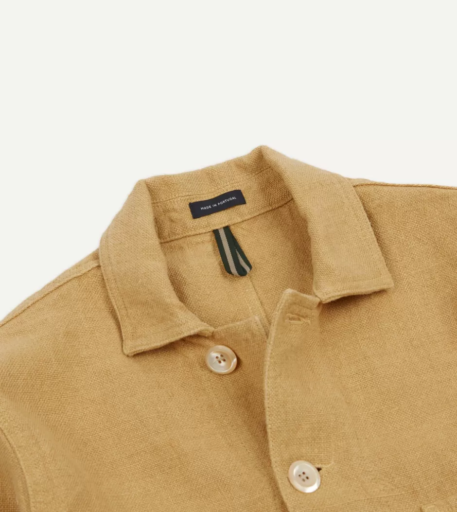 Drake's Linen Five-Pocket Chore Jacket Sand Outlet